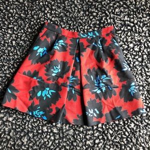 J. Crew burgundy and black floral skirt size 4